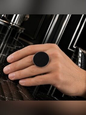 8 8.5 9 Handmade Ring Black Onyx Gem Solid 925 Sterling Silver Gemstone Fine Art
